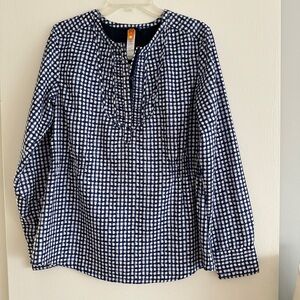 Lucy Blue and White Checkered Blouse